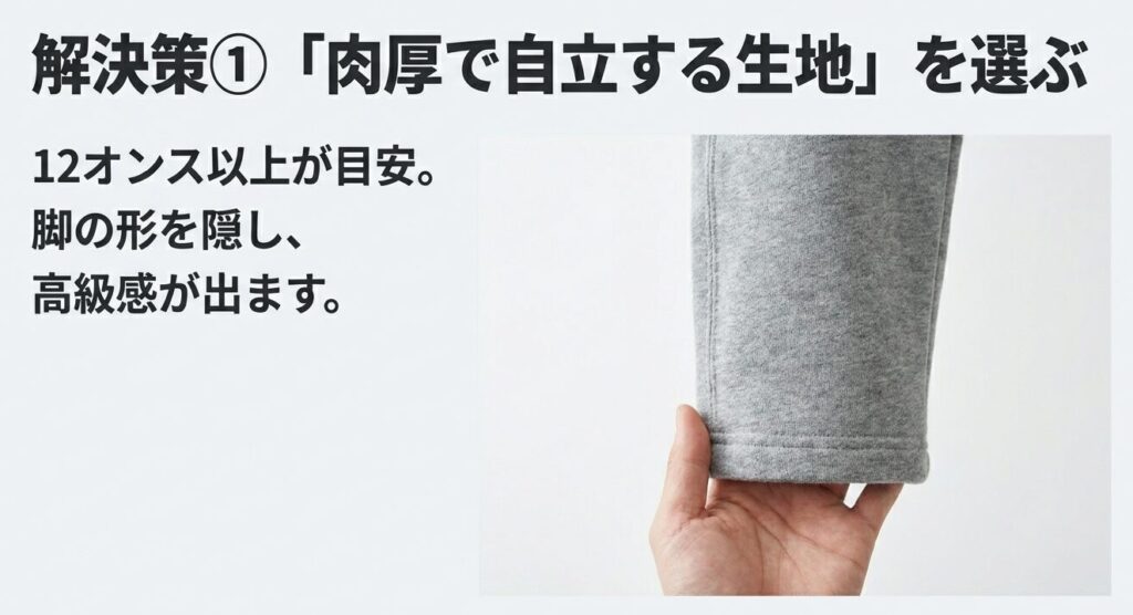 肉厚で裏起毛のヘビーウェイトスウェット生地の拡大写真