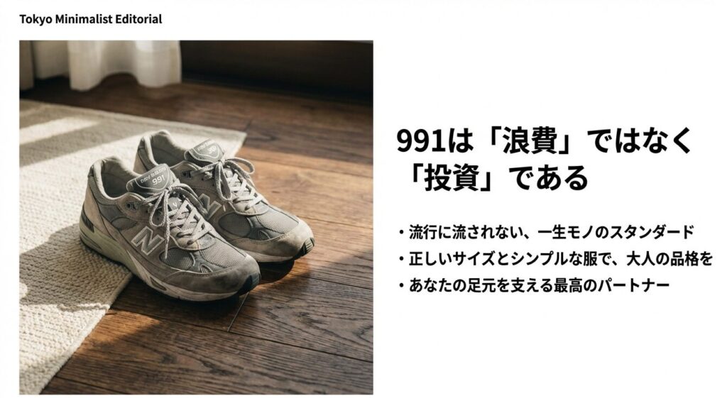 ニューバランス991は浪費ではなく投資。一生モノのスタンダードスニーカー