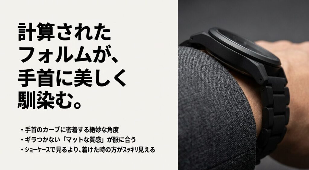 ルミノックスの計算されたフォルムと手首に美しく馴染むマットな質感