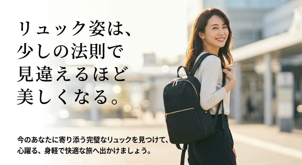 少しの法則で見違えるほど美しくなった大人のリュック姿