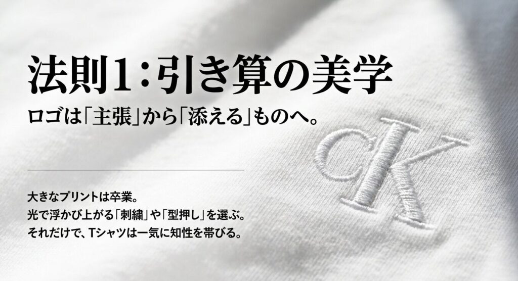 引き算の美学で選ぶカルバンクラインの刺繍・型押しロゴTシャツ