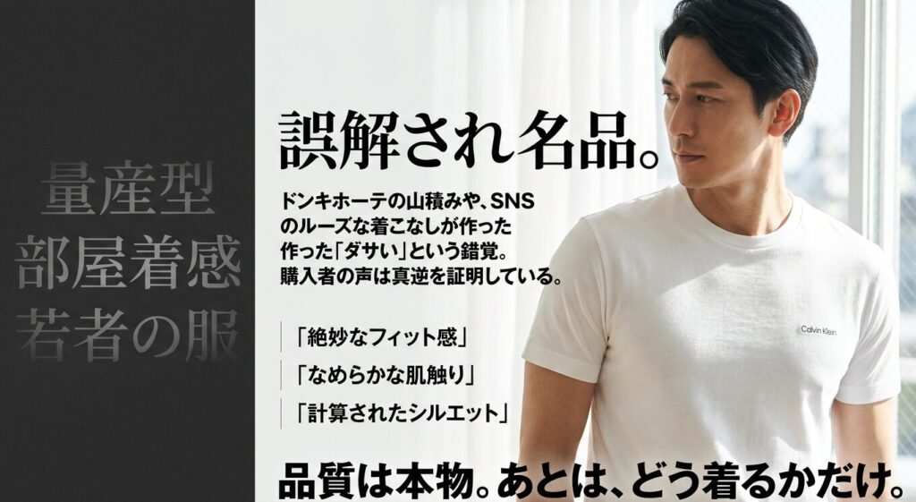 カルバンクラインのTシャツがダサいと誤解される理由と購入者の高評価レビュー