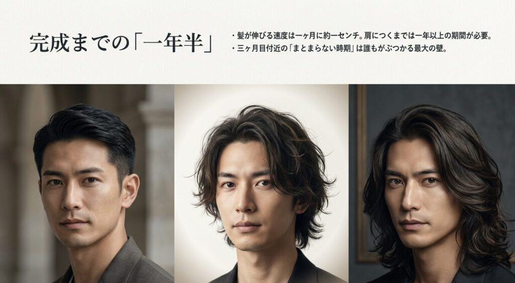 髪が肩につくまでの期間は約1年半。3ヶ月目のまとまらない時期が最大の壁。