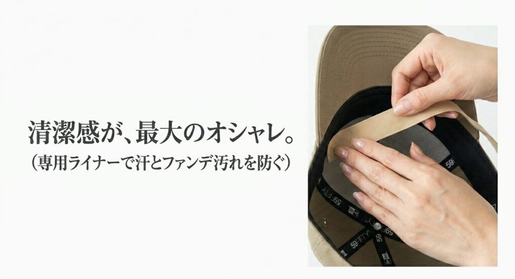 清潔感が、最大のオシャレ。専用ライナーで汗とファンデ汚れを防ぐ