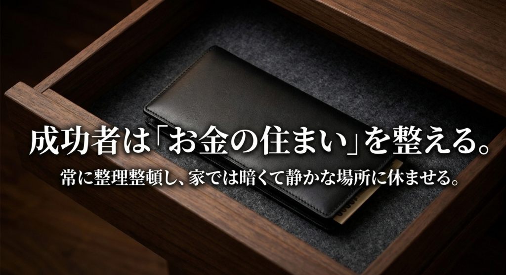 成功者はお金の住まいを整える。常に整理整頓し、家では暗くて静かな場所に休ませる。