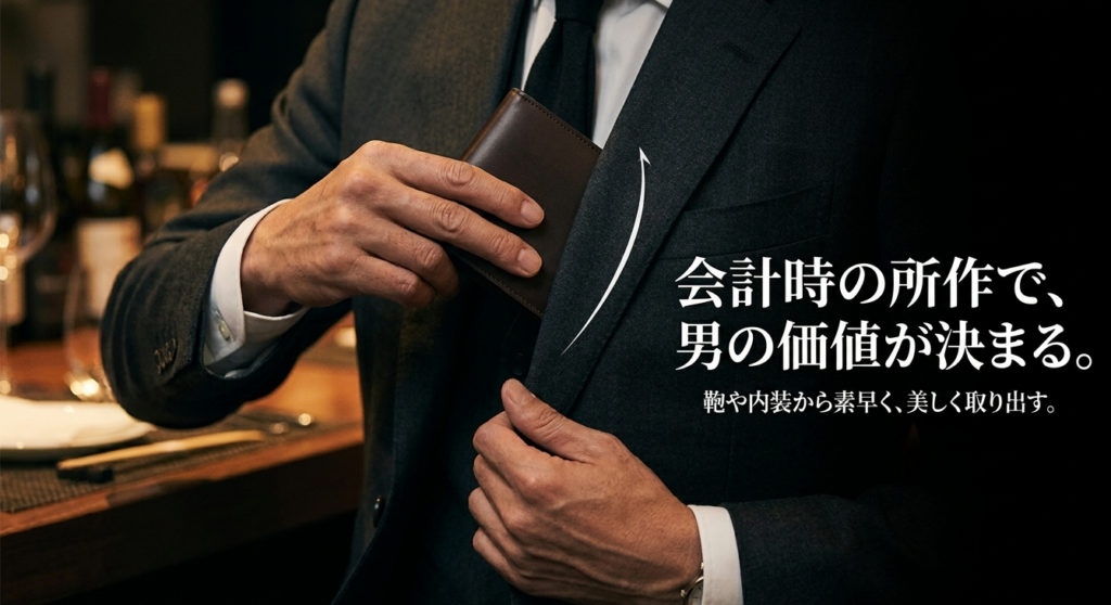 会計時の所作で、男の価値が決まる。鞄や内装から素早く、美しく取り出す。