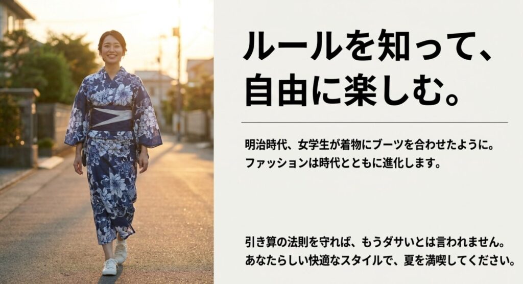 明治時代の女学生のように、引き算の法則を守りながら自分らしい快適なスタイルで夏を満喫する
