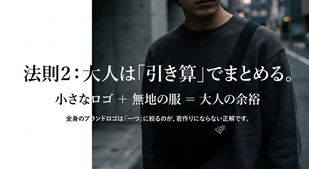 ニューエラのボディバッグを小さなロゴと無地の服で大人っぽくまとめる方法