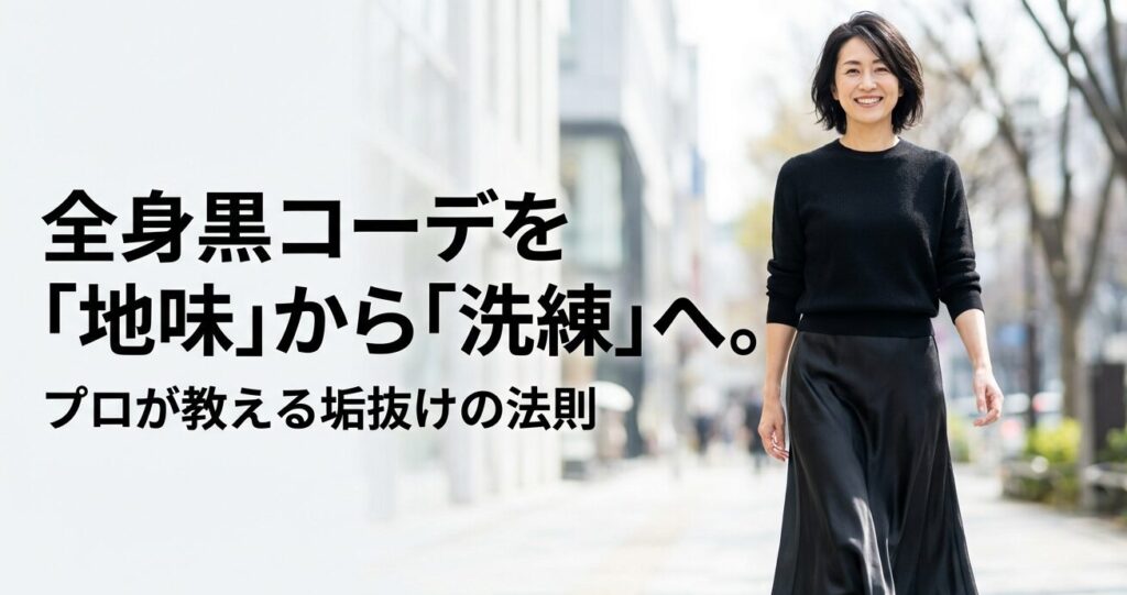全身黒コーデを地味から洗練へ変えるプロの垢抜け法則