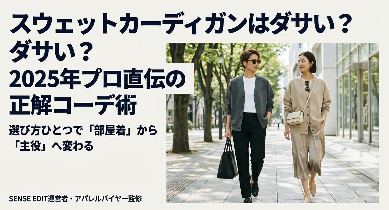 スウェットカーディガンはダサい？その原因とオシャレに見せる着こなし術を徹底解説