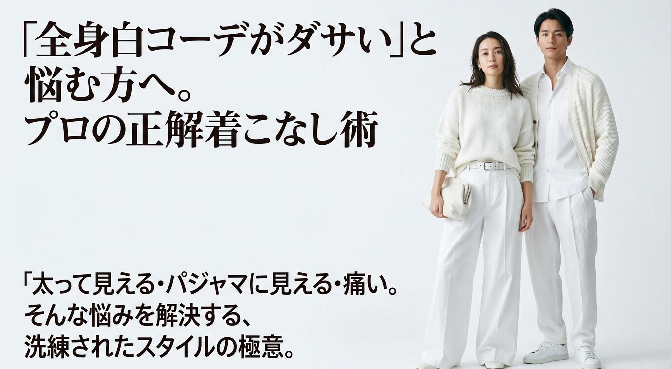 全身白コーデがダサいと悩む方へ向けたスタイルの極意