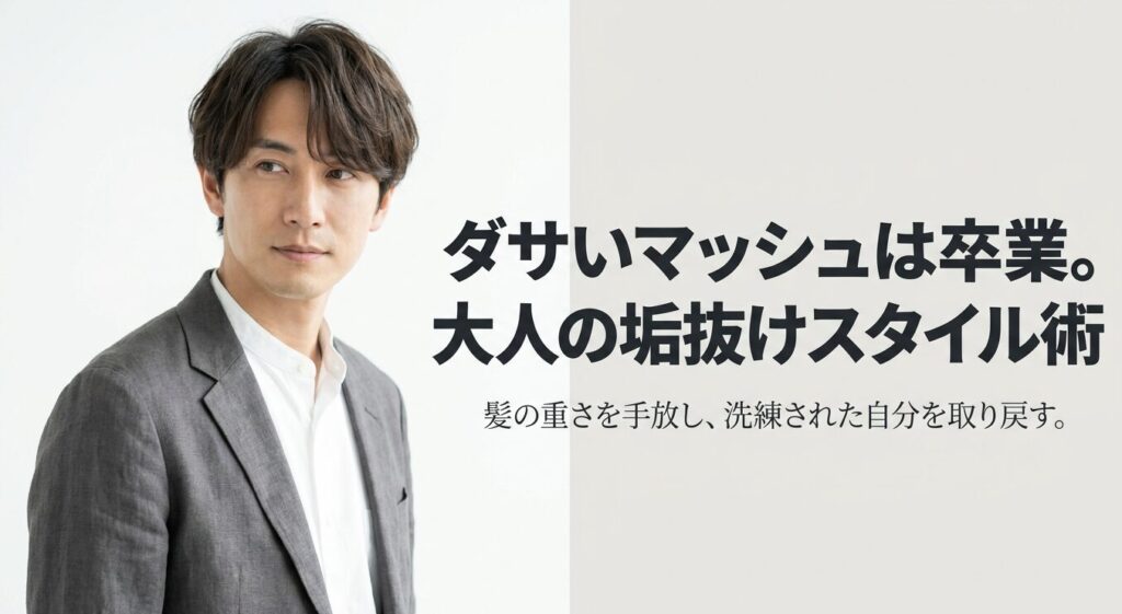 ダサいマッシュを卒業し、髪の重さを手放して洗練された大人スタイルを取り戻すためのタイトル画像