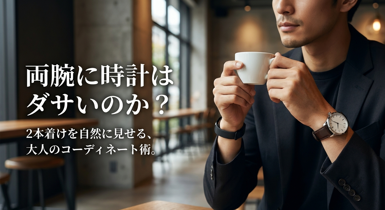両腕に時計はダサいのか？2本着けを自然に見せる大人のコーディネート術のタイトルスライド